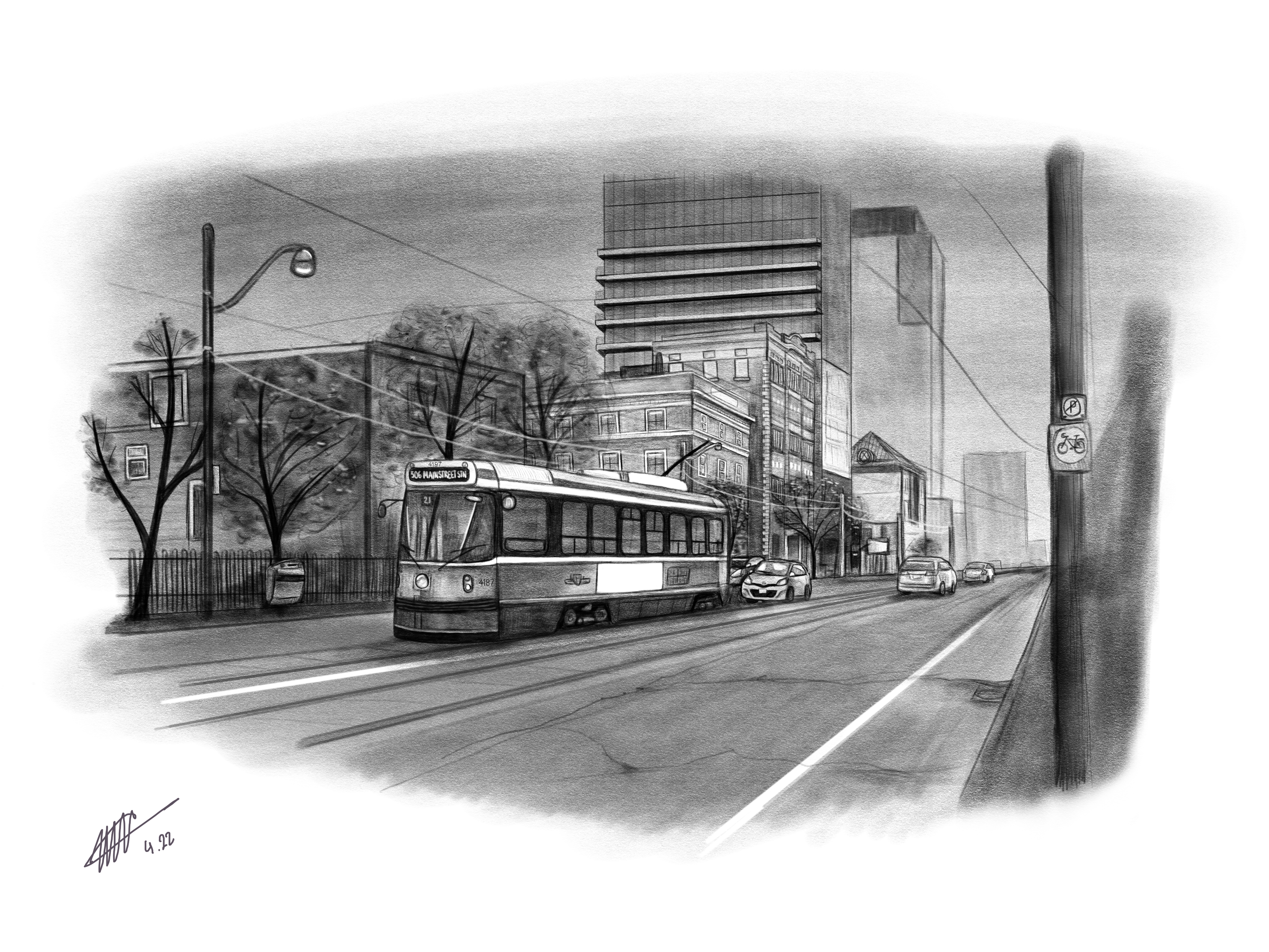 TTC streetcar (digital sketch)
